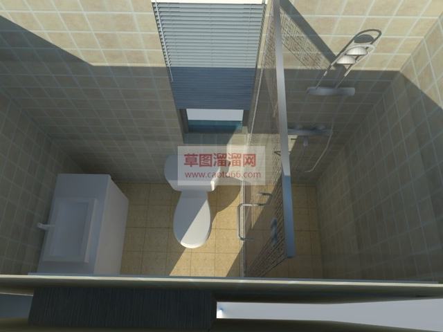 浴室间洗澡房沐浴SU模型分享作者是【小贝】