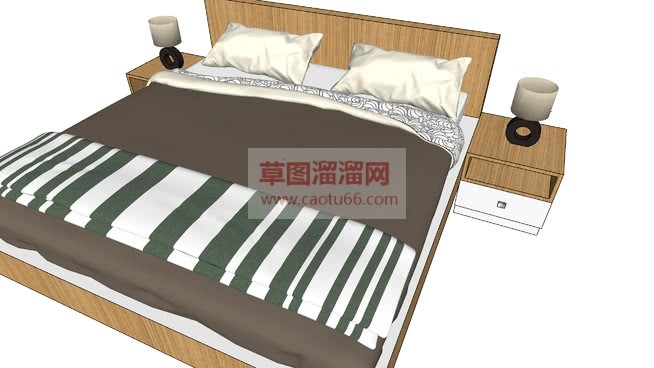 木制板床双人SU模型分享作者是【广西-农冠武-景】