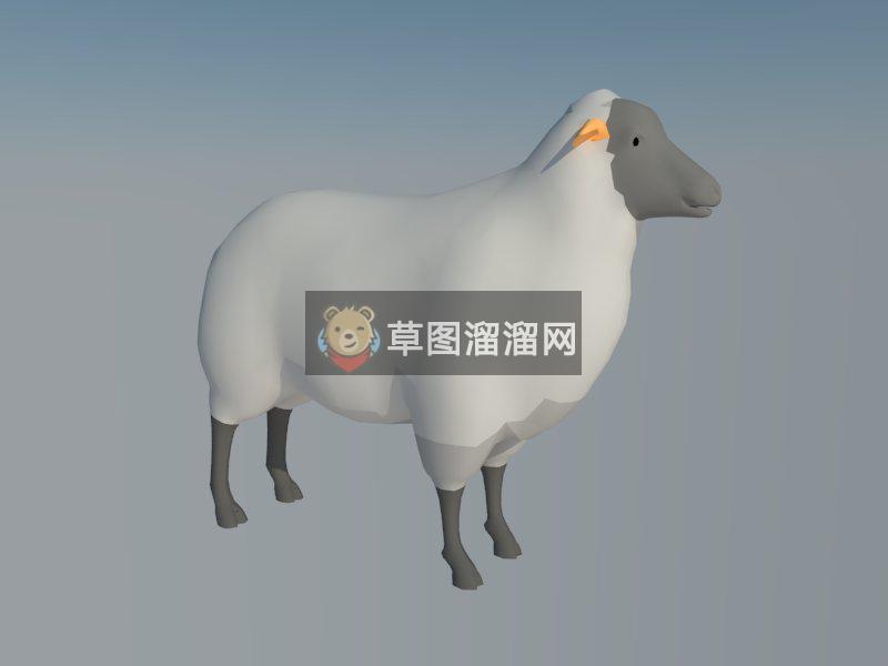 绵羊山羊动物SU模型分享作者是【BAIKOU】
