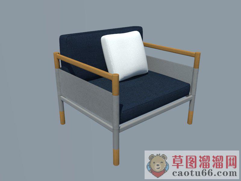 扶手椅家具SU模型分享作者是【皮皮虾】