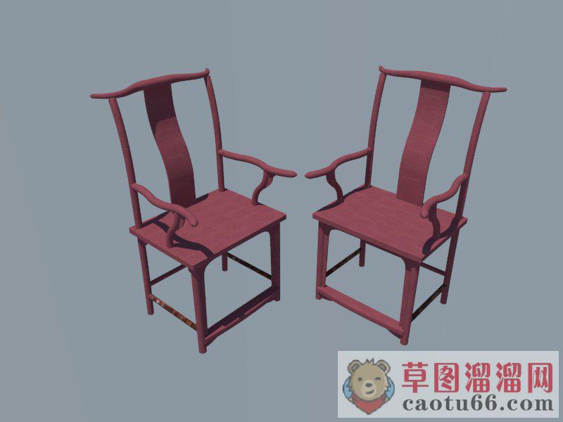 中式扶手椅家具SU模型分享作者是【帅呆了 哇哦】