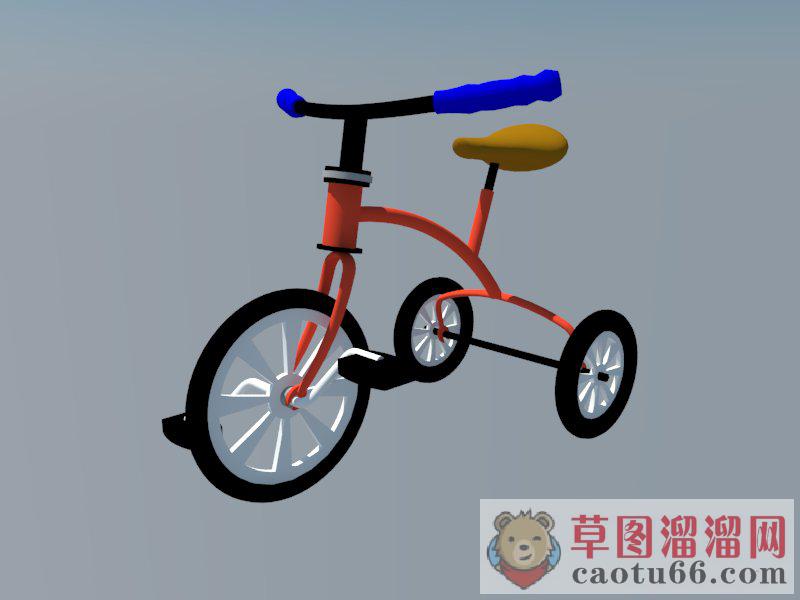 儿童三轮车自行车SU模型分享作者是【素问】