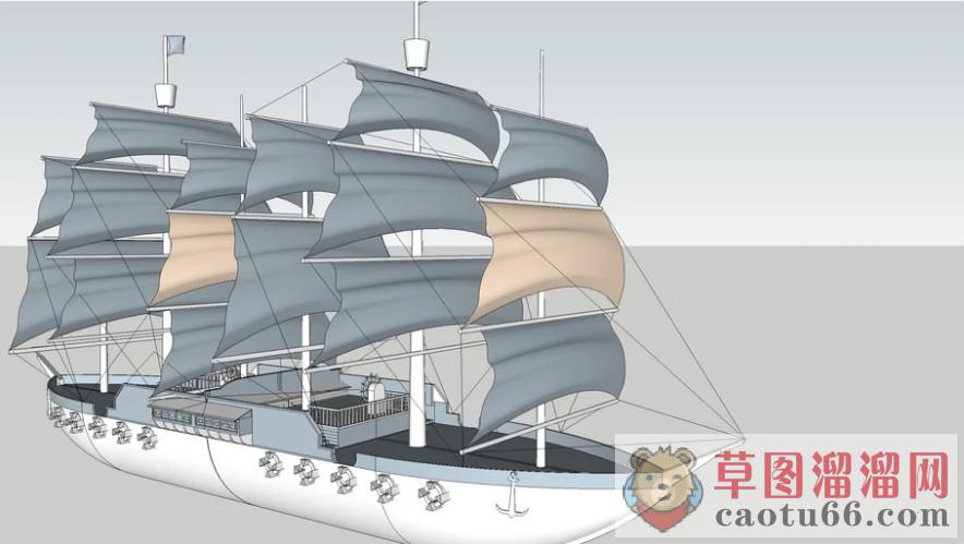 帆船海盗船SU模型分享作者是【‖▍疙瘩儿】