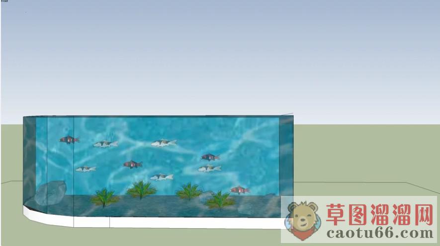 水族馆金鱼缸SU模型分享作者是【北京-园林-晴天】