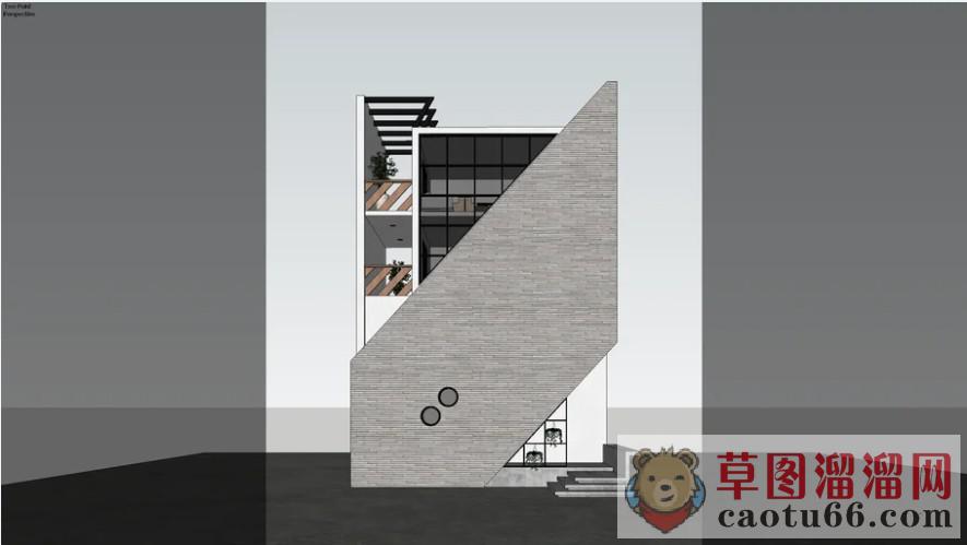 韩式住宅楼别墅SU模型分享作者是【小博】