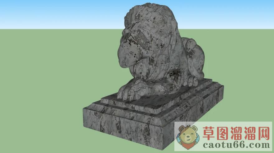 石狮子雕塑SU模型分享作者是【De Ja Vu 】