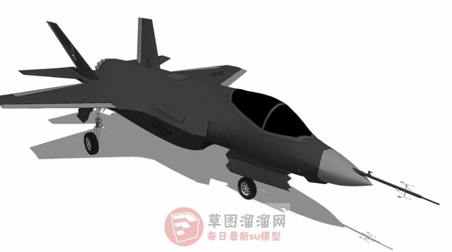 F35战斗机飞机SU模型分享作者是【云朵】