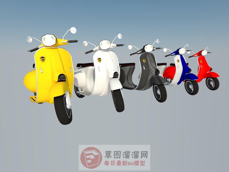 电动车摩托车SU模型分享作者是【 洛溱】