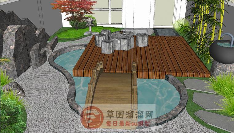 中式日式庭院SU模型上传日期是2020-07-03