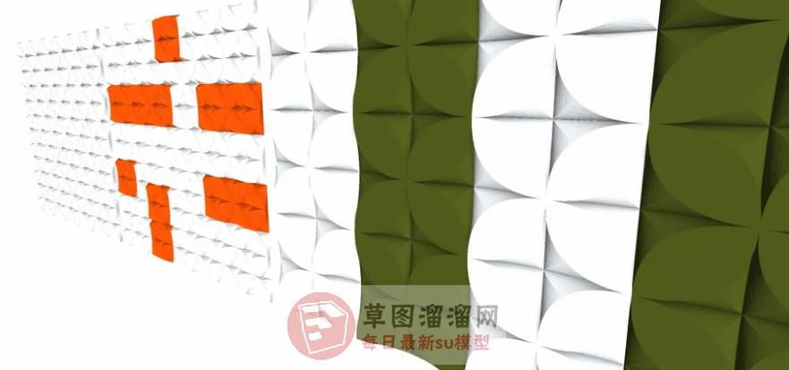3D装饰墙板SU模型分享作者是【杨杨】