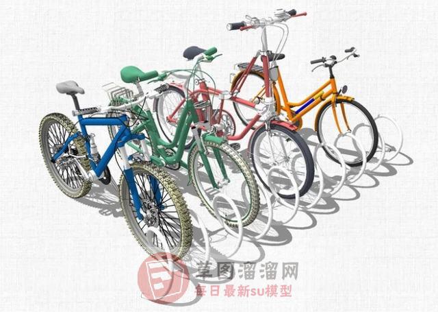 自行车单车停车架SU模型分享作者是【-℡ か】