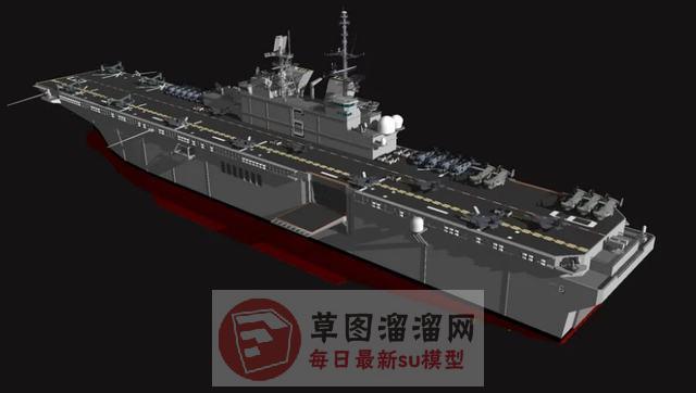 两栖登陆舰军舰武器SU模型分享作者是【建筑设计人员】