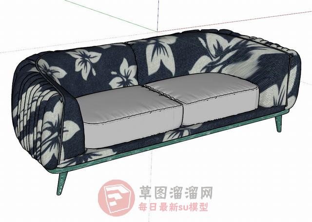 沙发两人座家具SU模型分享作者是【QuNShuAi】
