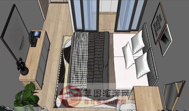 简约欧式公寓住宅su模型库素材 SU模型图片6 SU素材库模型