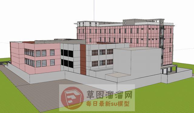 医院建筑综合楼su模型库素材 skp模型图片2 免费模型库