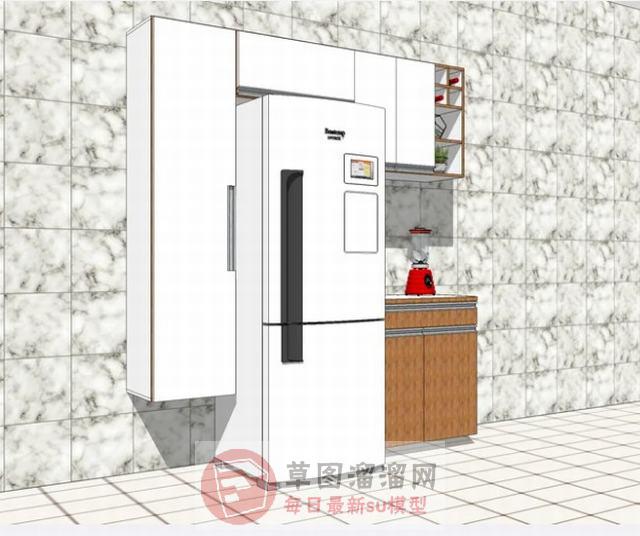 冰箱咖啡柜SU模型分享作者是【登山】
