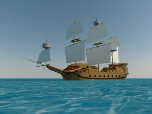 海盗船木船SU模型