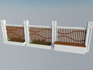 中式围栏围墙SU模型
