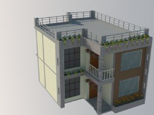 欧式二层建筑乡村住宅SU模型