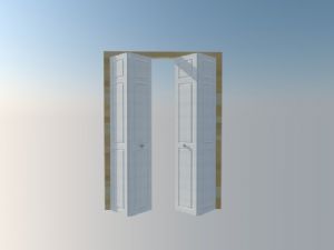 双开门折叠门木门模型SU模型
