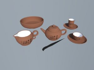 中式茶具茶文化茶壶SU模型