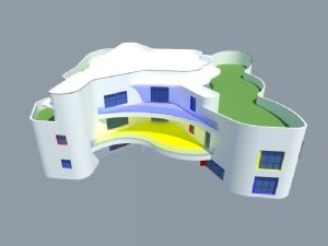 异形结构教学楼学校建筑SU模型