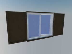玻璃窗户窗口木制窗户SU模型