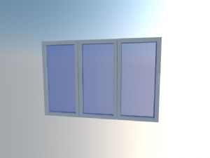 连排玻璃窗窗户窗口SU模型