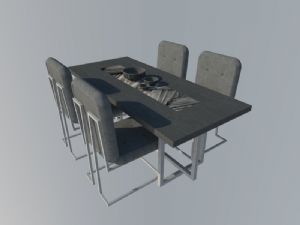 现代家具餐桌椅SU模型