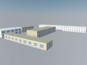 工业厂房工厂建筑SU模型