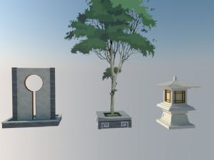 日式庭院石灯SU模型