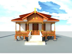 民族建筑木房子SU模型