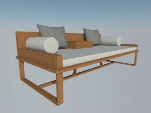 中式沙发沙发家具木制沙发SU模型