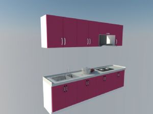 厨房橱柜抽油烟机SU模型