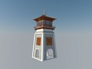 中式建筑钟鼓楼SU模型