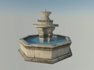 广场喷泉水景SU模型