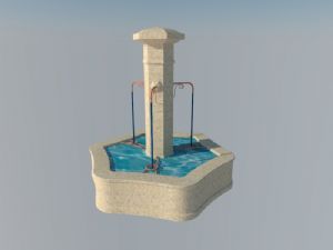 水景喷泉小品SU模型