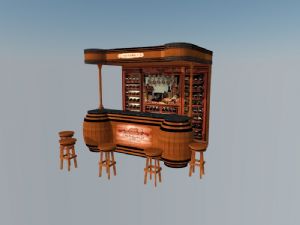 酒吧酒桶SU模型