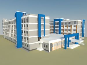 学校宿舍楼建筑SU模型