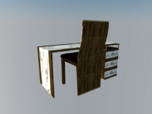 书桌写字台桌椅SU模型