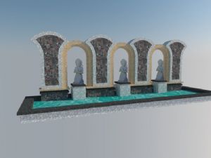 巴厘岛景观墙SU模型