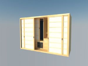 日式家具壁橱壁柜SU模型