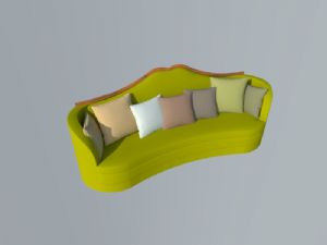 欧简现代沙发靠枕SU模型