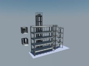 工业建筑升降梯SU模型