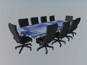 会议桌椅办公家具旋转椅SU模型