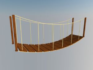 桥木桥吊桥SU模型