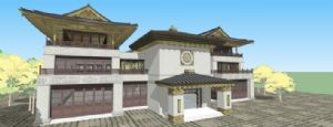 中式古建筑茶厂SU模型