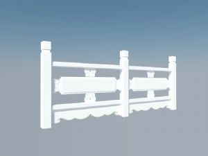 中式石头栏杆SU模型