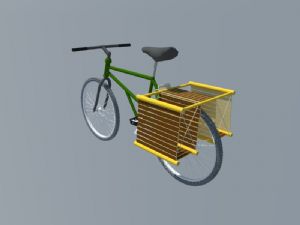 竹制自行车筐SU模型