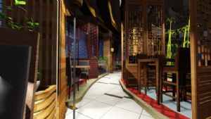 中式餐厅古典SU模型